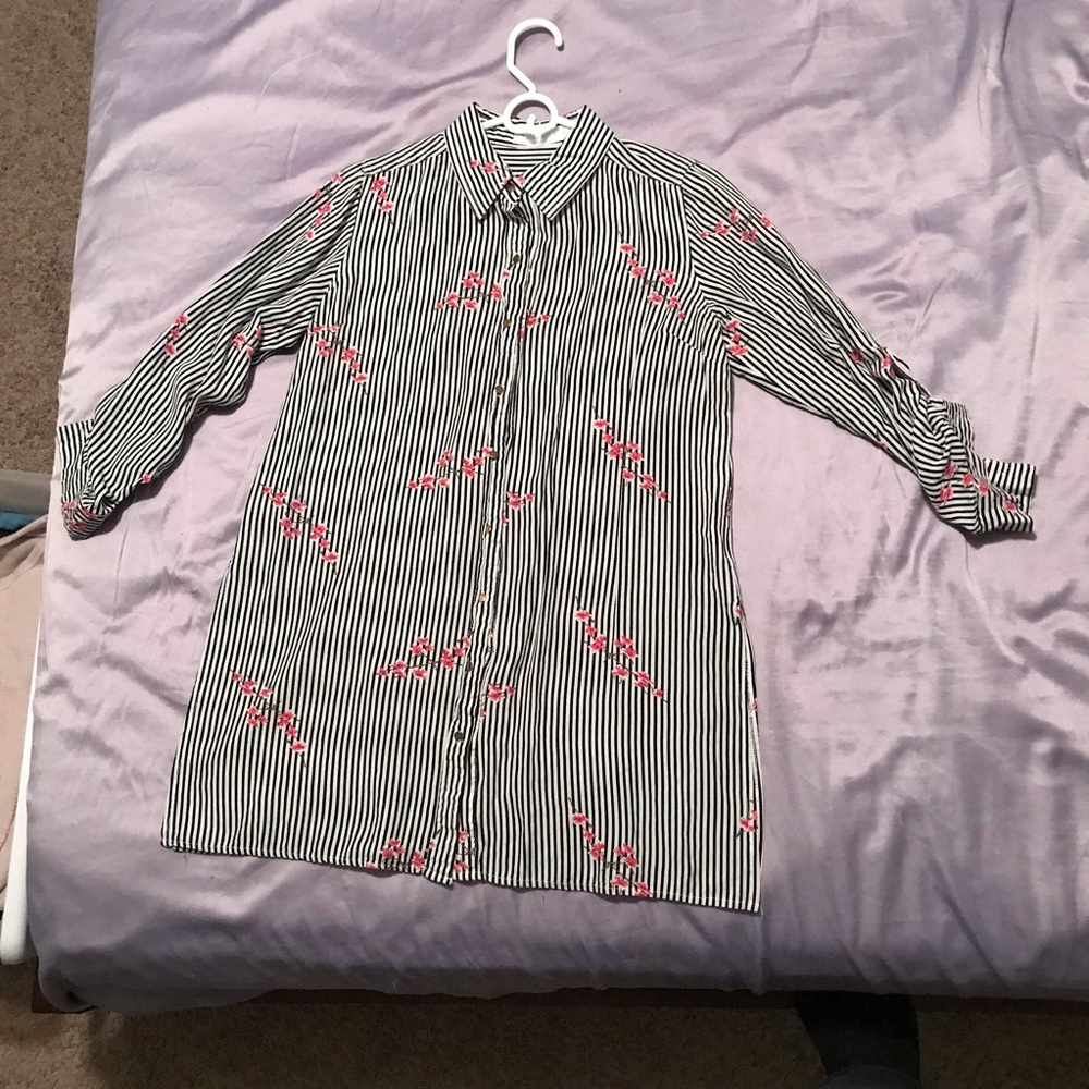 Cherry Blossom Button Down Longsleeve Work Shirt